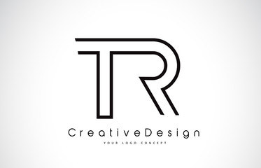 TR T R Letter Logo Design in Black Colors.
