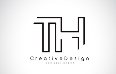 TH T H Letter Logo Design in Black Colors. - obrazy, fototapety, plakaty