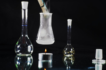 Obraz na płótnie Canvas Chemical experiments in the laboratory 