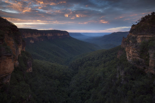 View over valley in Blue Mountains, Australia