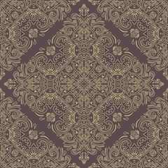 Orient vector classic golden pattern. Seamless abstract background with vintage elements. Orient background