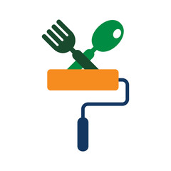 Paint Food Logo Icon Design