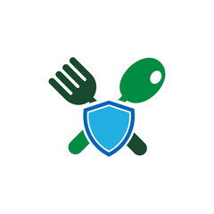 Shield Food Logo Icon Design