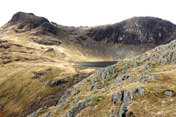 Mountain Tarn in Lake District, UK. Popular with walkers and climbers