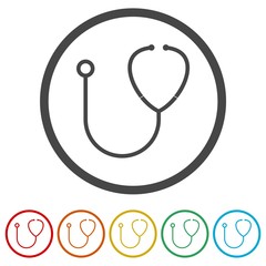 Stethoscope icon, 6 Colors Included