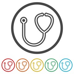 Stethoscope icon, 6 Colors Included