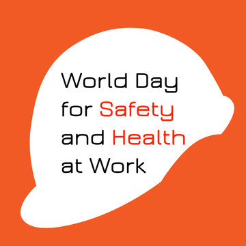 World Day for Safety and Health at Work. White protective helmet.
