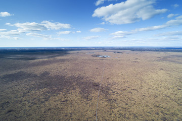Wooden path in Dunika bog, Latvia.