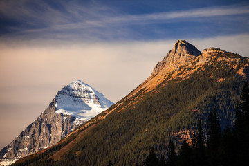 View of Mount Columbia, tallest peak in Alberta, Canada