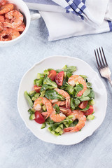 Fresh salad with shrimp.