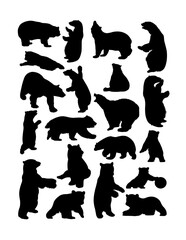 Naklejka premium Bears animal silhouette.Vector, illustration. Good use for symbol, logo, web icon, mascot, sign, or any design you want.