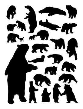 Bears silhouette.Vector, illustration. Good use for symbol, logo, web icon, mascot, sign, or any design you want.