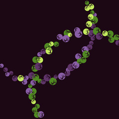 Vector Confetti Background Pattern. Element of design. Colored stylized berries on a black background