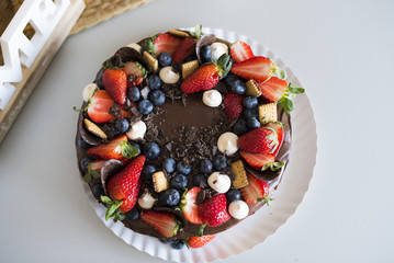 Fruit cake made in the house with natural ingredients