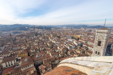 Obraz premium Pejzaż miejski Florencja widzieć od Cupola katedry Santa Maria del Fiore