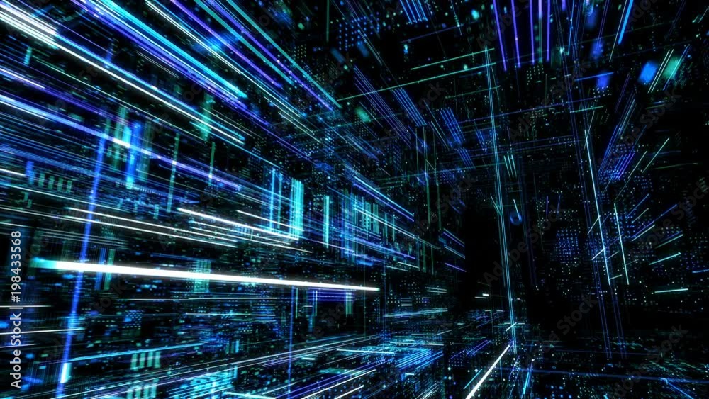 Poster abstract digital abstract virtual city. scanning city for hackers attack concept. software developer