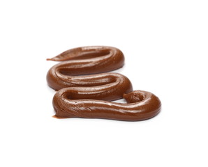 Cream chocolate spreading isolated on white background
