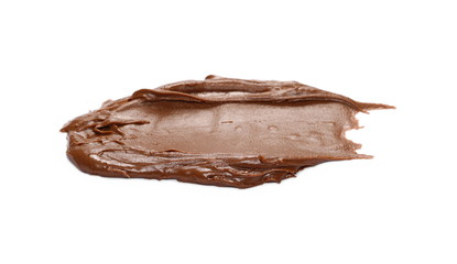 Cream chocolate spreading isolated on white background