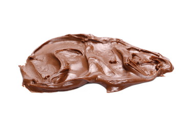Cream chocolate spreading isolated on white background
