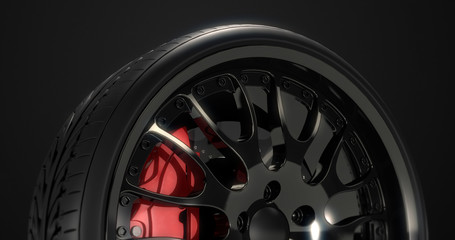 Close up sports car tire