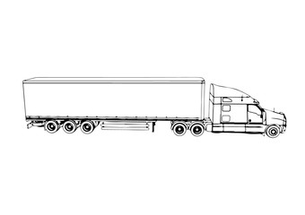 sketch of truck vector