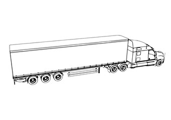 sketch of truck vector
