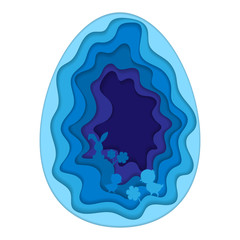 Fototapeta na wymiar Easter blue egg paper background