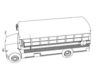 sketch of school bus vector