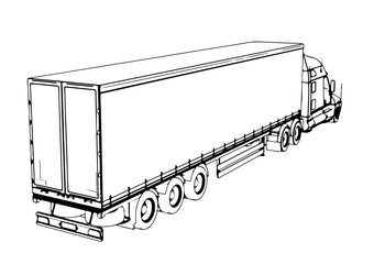 sketch of truck vector
