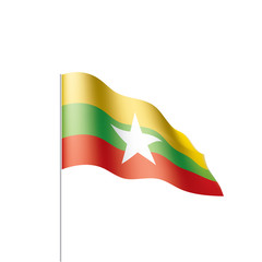 Myanmar flag, vector illustration