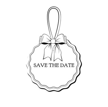 Label Rirron Invintation Template. Save The Date Ring.  Illustration Isolated