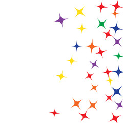 Colorful Stars Confetti, Mystery Sparkling Vector Background. Trendy Glowing Magic Glitter, Lights. Festive Falling Colorful Stars Confetti for Ads, Posters. 