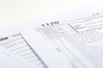 Tax forms, close up