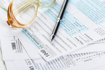 Tax forms, close up