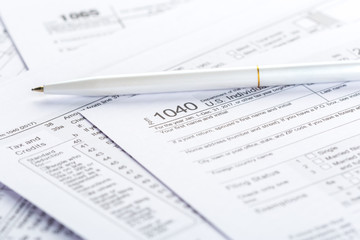 Tax forms, close up