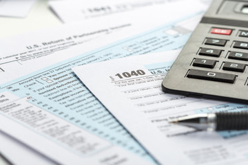 Tax forms, close up