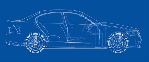 Fototapeta na wymiar Concept car sketch