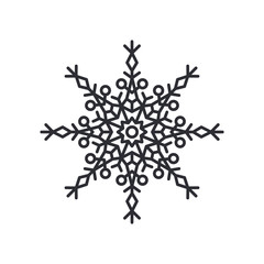 Snowflake Silhouette Colorless Vector Illustration