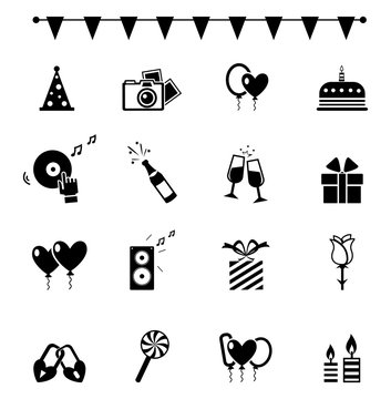 Party Icons and Celebration Icons.