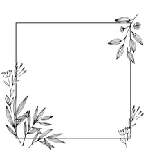 Графическая иллюстрация, Растения и листья, рамки для фотографий в листве