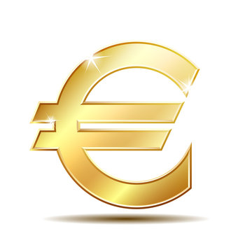 Gold sign euro currency.