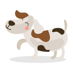 Fototapeta premium Brown baby dog cute cartoon character object icon isolated on white background,vector illustration.