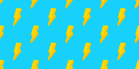 Thunder Seamless pattern vector butter cheese isolated blue wallpaper background