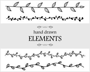 Hand drawn floral  elements