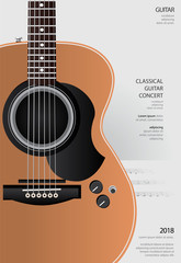Obraz premium Guitar Concert Poster Background Template Vector Illustration