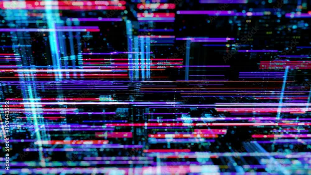 Poster abstract digital abstract virtual city. scanning city for hackers attack concept. software developer