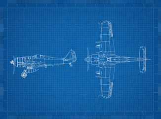 Classic Military plane blueprint