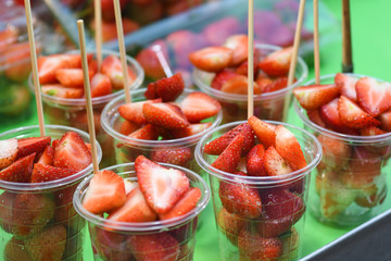 Cut strawberries, Phuket, Thailand