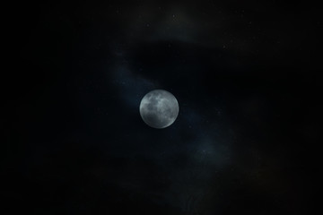 Naklejka na ściany i meble The full moon in the dark night.