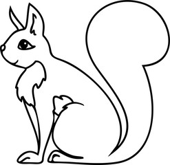 Sitting squirrel coloring page